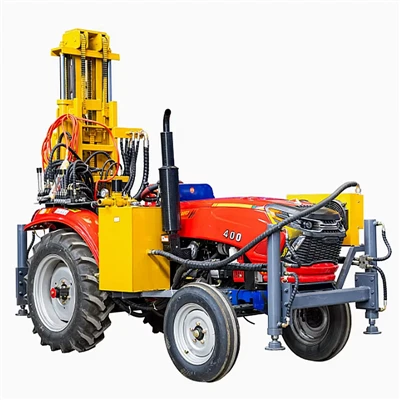 Rig Drilio Ffynnon Ddŵr Niwmatig wedi'i osod ar y Tractor
