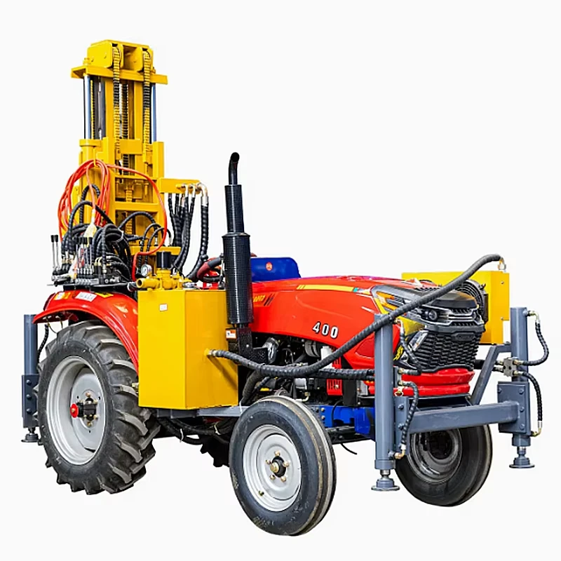 Rig Drilio Ffynnon Ddŵr Niwmatig wedi'i osod ar y Tractor